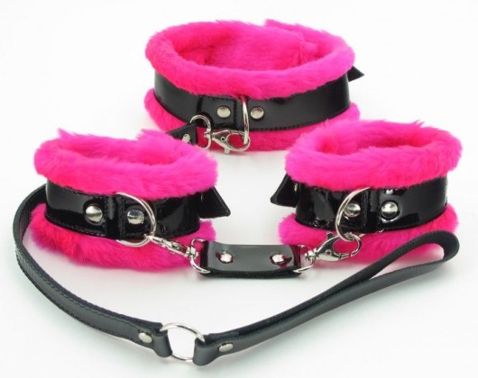 Набор с розовым мехом BDSM Light - БДСМ Арсенал - купить с доставкой в Нижнекамске