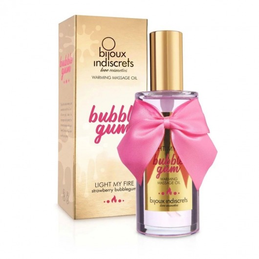 Разогревающее массажное масло Light My Fire Bubble Gum с ароматом бабл-гам - 100 мл. - Bijoux Indiscrets - купить с доставкой в Нижнекамске
