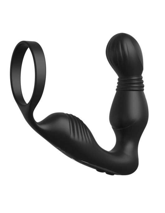 Черный вибростимулятор простаты с эрекционным кольцом Ass-Gasm Pro P-Spot Milker - Pipedream - в Нижнекамске купить с доставкой