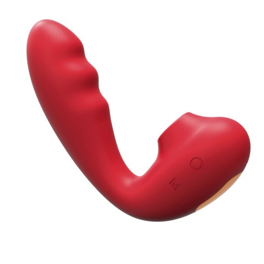 Красный вибратор с вакуумной стимуляцией и нагревом Tara - BeYourLover