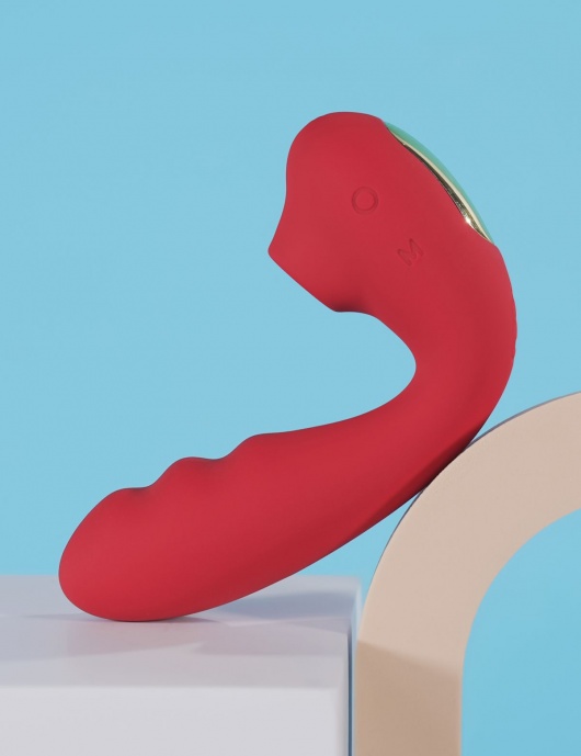 Красный вибратор с вакуумной стимуляцией и нагревом Tara - BeYourLover