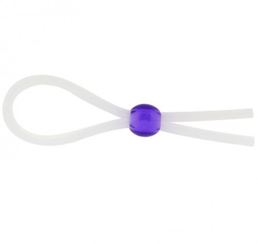 Прозрачное лассо с фиолетовой бусиной SILICONE COCK RING WITH BEAD LAVENDER - NMC - в Нижнекамске купить с доставкой