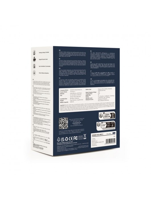 Темно-синий вибромассажер простаты Vick Neo 2 c функцией нагрева и пультом ДУ - Svakom - в Нижнекамске купить с доставкой