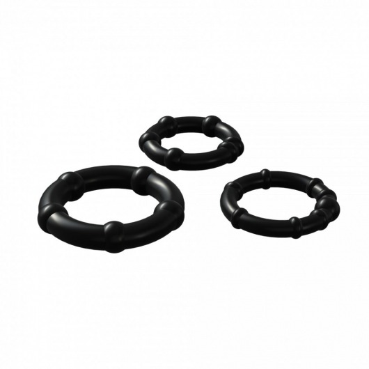 Набор из 3 черных эрекционных колец Babooom Ring Set - Adrien Lastic - в Нижнекамске купить с доставкой