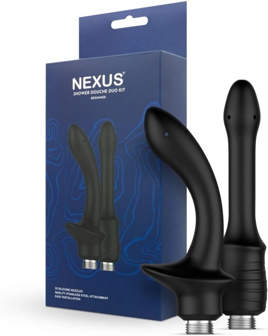Набор из 2 насадок для анального душа Shower Douche Duo Kit Beginner - Nexus Range - купить с доставкой в Нижнекамске