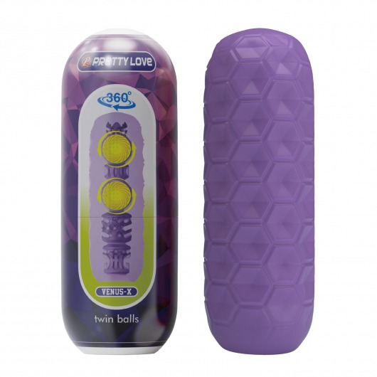 Фиолетовый мастурбатор Venus-X Twin balls - Baile - в Нижнекамске купить с доставкой