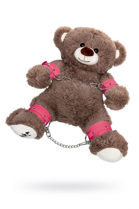 Бондажный набор: бурый мишка с розовыми оковами и наручниками - Pecado - купить с доставкой в Нижнекамске