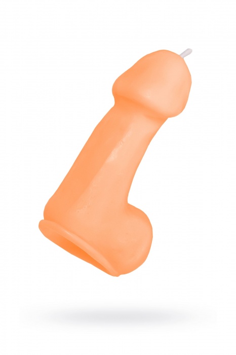 Оранжевая свеча в форме пениса - 47 гр. - Pecado - купить с доставкой в Нижнекамске