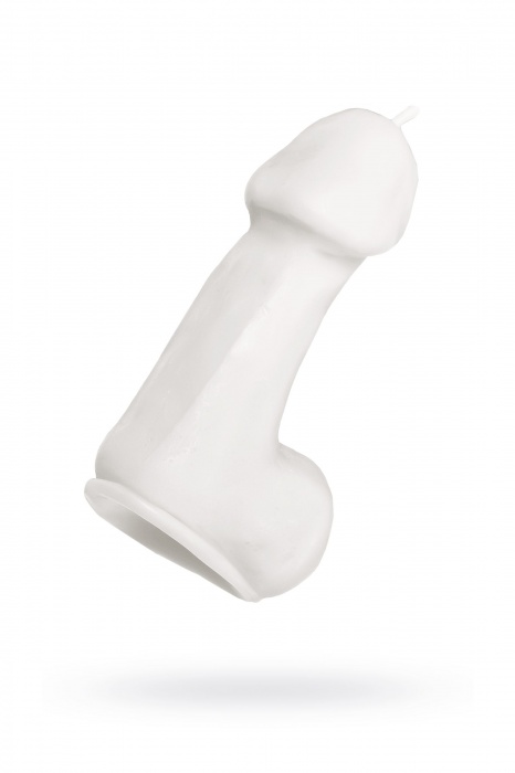 Белая свеча в форме пениса - 47 гр. - Pecado - купить с доставкой в Нижнекамске