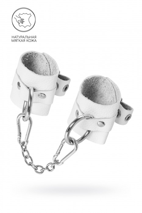 Белые мягкие кожаные наручники с люверсами - Pecado - купить с доставкой в Нижнекамске