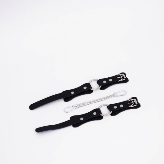 Черные кожаные оковы с кольцом - Crazy Handmade - купить с доставкой в Нижнекамске