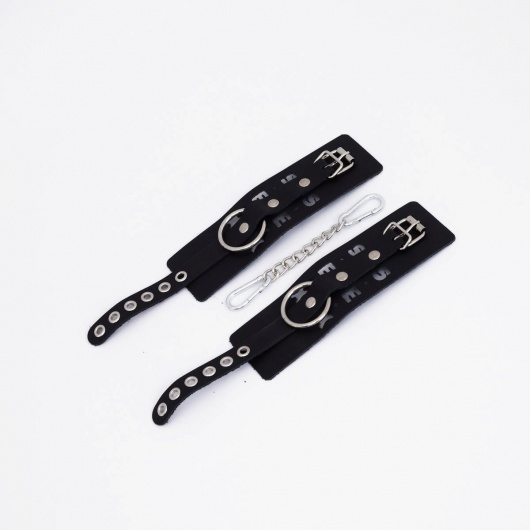 Черные кожаные наручники Sex - Crazy Handmade - купить с доставкой в Нижнекамске