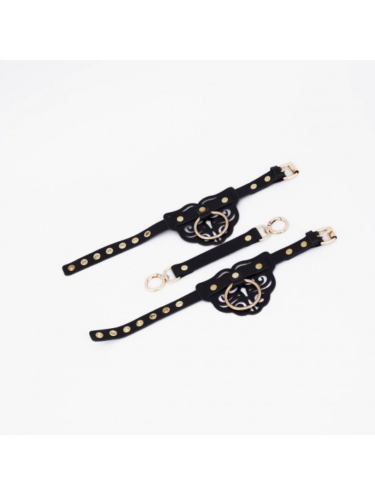 Черные оковы с золотистой фурнитурой - Crazy Handmade - купить с доставкой в Нижнекамске