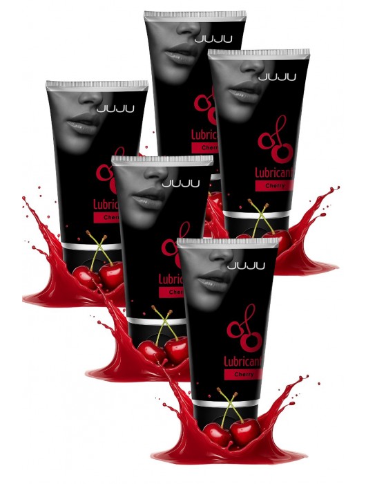 Набор из 5 съедобных лубрикантов JUJU со вкусом вишни - JuJu - купить с доставкой в Нижнекамске