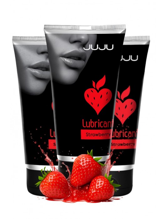 Набор из 3 съедобных лубрикантов JUJU со вкусом клубники - JuJu - купить с доставкой в Нижнекамске