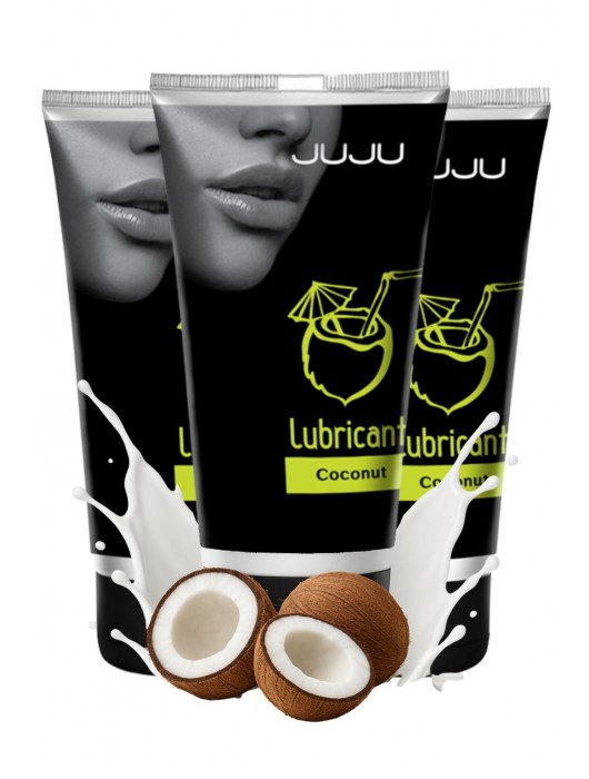 Набор из 3 съедобных лубрикантов JUJU со вкусом кокоса - JuJu - купить с доставкой в Нижнекамске