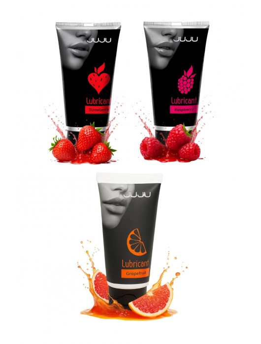 Набор из 3 съедобных лубрикантов JUJU (клубника, малина, грейпфрут) - JuJu - купить с доставкой в Нижнекамске