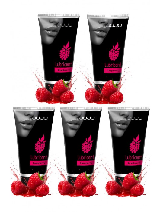 Набор из 5 съедобных лубрикантов JUJU со вкусом малины - JuJu - купить с доставкой в Нижнекамске
