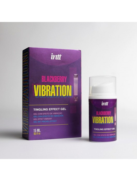 Стимулирующий гель с эффектом вибрации Blackberry Vibration - 15 мл. - INTT - купить с доставкой в Нижнекамске