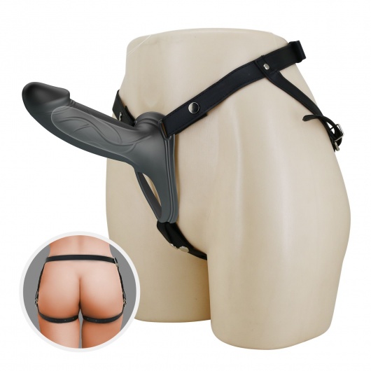 Черный полый мужской страпон London - 16,8 см. - Baile - купить с доставкой в Нижнекамске