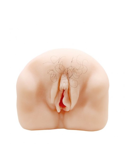 Телесный мастурбатор-вагина с оволосением и вибрацией - Baile - в Нижнекамске купить с доставкой