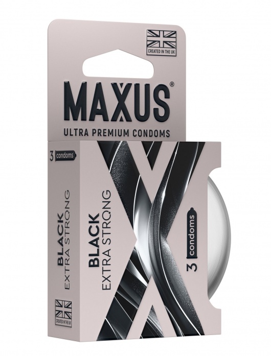 Черные утолщенные презервативы MAXUS Extra Strong с железным кейсом - 3 шт. - Maxus - купить с доставкой в Нижнекамске