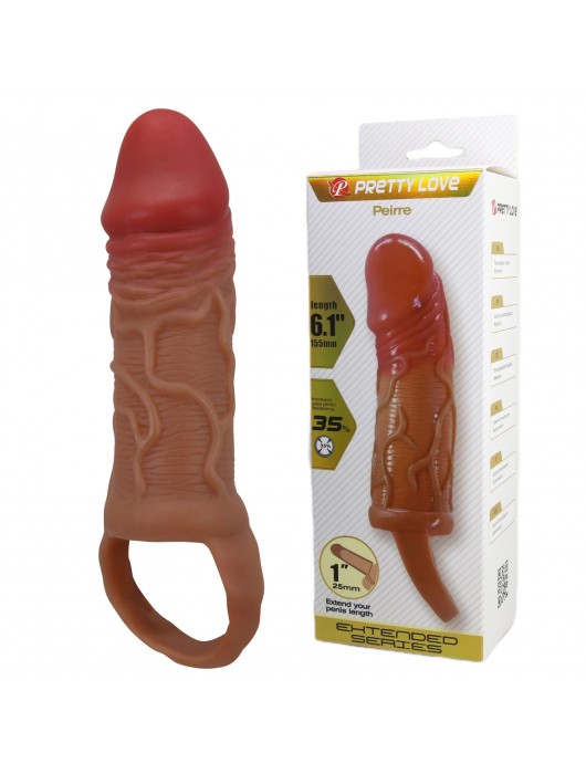 Реалистичная насадка на член Peirre - 15,5 см. - Baile - в Нижнекамске купить с доставкой
