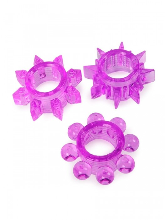 Набор из 3 лиловых эрекционных колец различной формы - Erowoman-Eroman - в Нижнекамске купить с доставкой