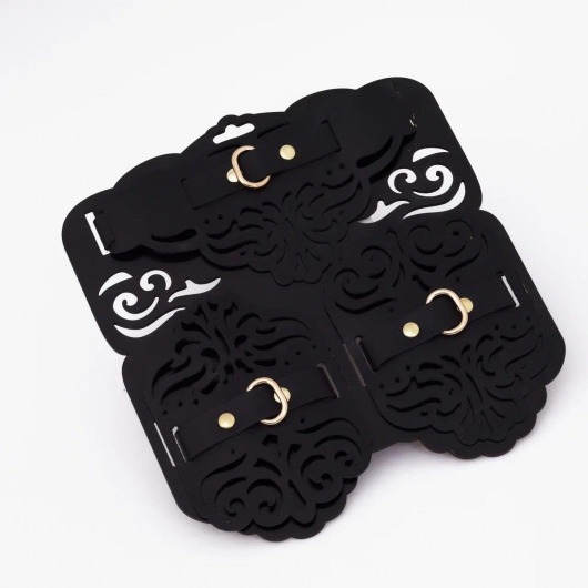 Фигурный набор для БДСМ-игр с узорами и золотистой фурнитурой - Crazy Handmade - купить с доставкой в Нижнекамске