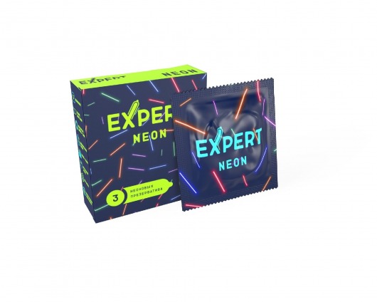 Светящиеся в темноте презервативы Expert Neon - 3 шт. - Expert - купить с доставкой в Нижнекамске