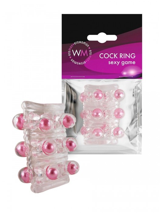 Прозрачная сквозная насадка на пенис с цветными шариками - Erowoman-Eroman - в Нижнекамске купить с доставкой