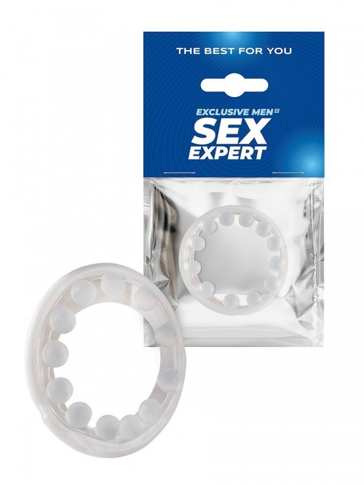 Эрекционное кольцо со стимулирующими шариками на поверхности - Sex Expert - в Нижнекамске купить с доставкой