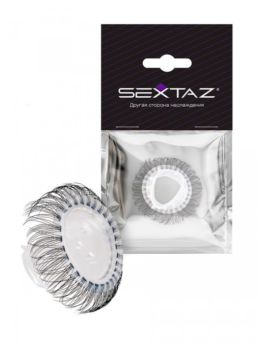 Эластичное эрекционное кольцо с длинными черными «ресничками» - Sextaz - в Нижнекамске купить с доставкой