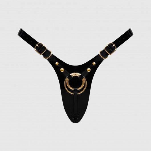 Черный пояс для фиксации насадок Strap-On-Me Leatherette Harness Fabulous - Strap-on-me - купить с доставкой в Нижнекамске