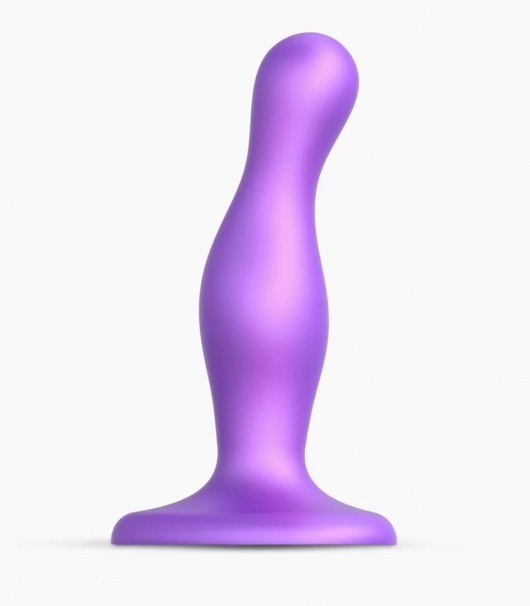 Фиолетовая насадка Strap-On-Me Dildo Plug Curvy size S - Strap-on-me - купить с доставкой в Нижнекамске