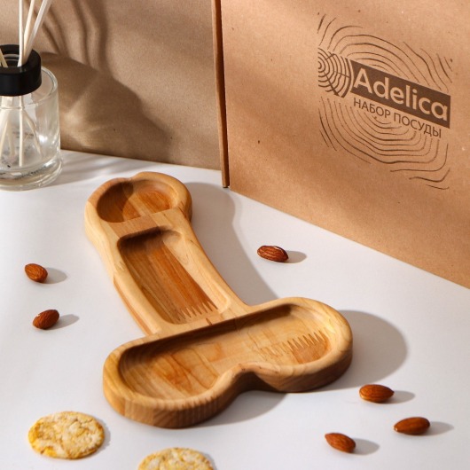 Деревянное блюдо для подачи в форме члена (25 х 16,5 х 1,7 см) - Сима-Ленд - купить с доставкой в Нижнекамске