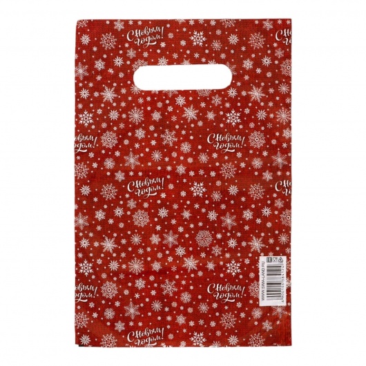 Красный подарочный новогодний пакет с вырубной ручкой (20х30 см) - Сима-Ленд - купить с доставкой в Нижнекамске