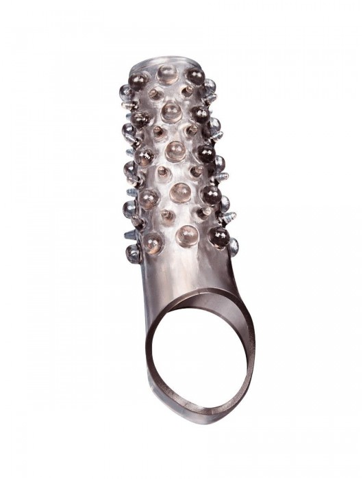 Дымчатая насадка на пенис с шипами и выпуклостями - 12 см. - Sex Expert - в Нижнекамске купить с доставкой