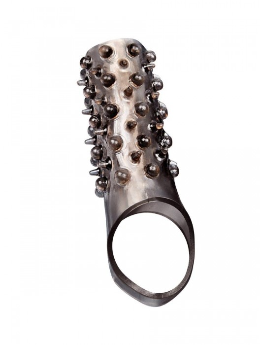 Дымчатая насадка на пенис с шипами и выпуклостями - 12,5 см. - Sex Expert - в Нижнекамске купить с доставкой