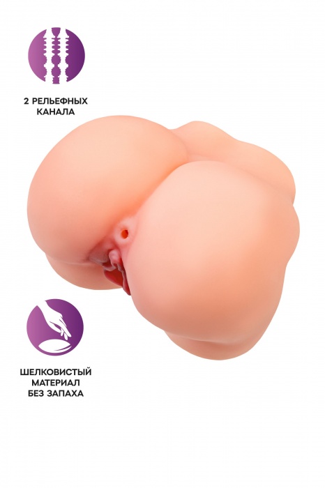 Реалистичный мастурбатор в форме попки с 2 любовными входами - No Name - в Нижнекамске купить с доставкой