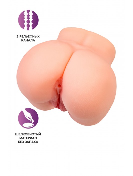 Реалистичный мастурбатор в форме попки с двумя любовными входами - No Name - в Нижнекамске купить с доставкой