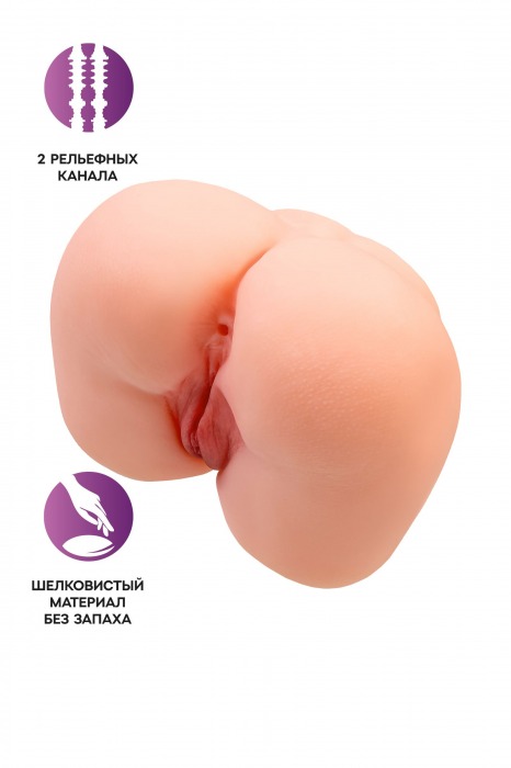 Реалистичный мастурбатор-попка с 2 любовными входами - No Name - в Нижнекамске купить с доставкой