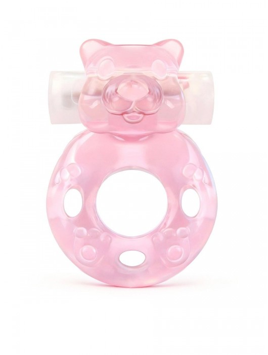 Розовое эрекционное виброкольцо в форме мишки - 1137 - в Нижнекамске купить с доставкой