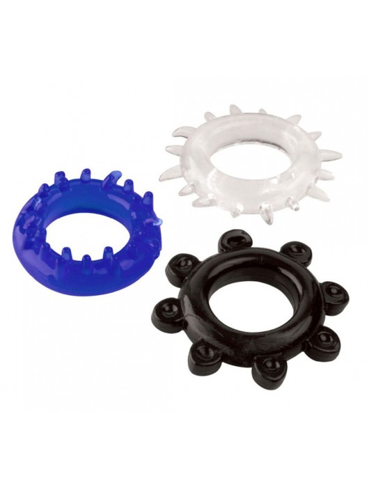 Набор из 3 эрекционных колец разного цвета и рельефа - Boys of Toys - в Нижнекамске купить с доставкой