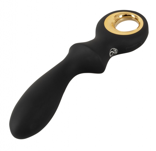Черный вибратор для точки G с функцией расширения - 18,1 см. - Orion