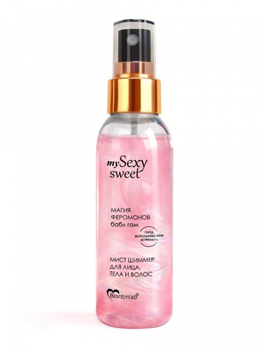 Мист для лица, тела и волос Sexy Sweet с ароматом бабл-гам, шиммером и феромонами - 95 мл. -  - Магазин феромонов в Нижнекамске