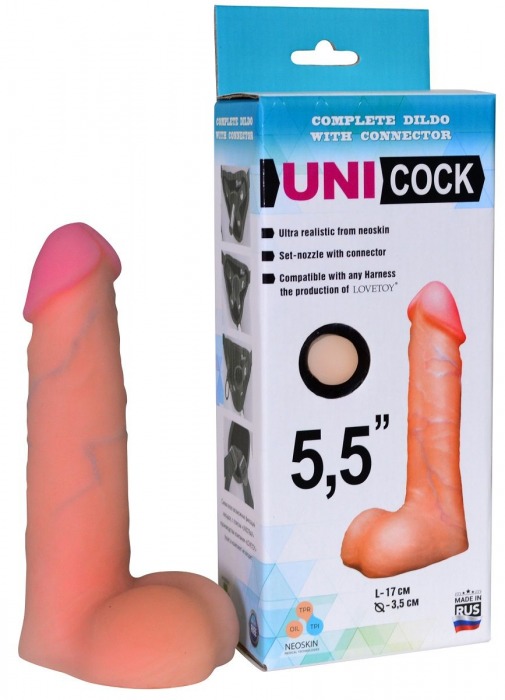 Фаллическая насадка Харнесс UNICOCK 5,5  - 17 см. - LOVETOY (А-Полимер) - купить с доставкой в Нижнекамске
