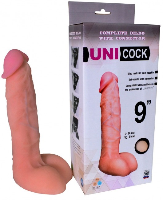 Фаллическая насадка Харнесс UNICOCK 9  - 24 см. - LOVETOY (А-Полимер) - купить с доставкой в Нижнекамске