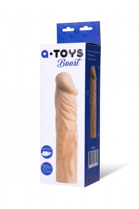 Насадка с ярко выраженной головкой и рельефным стволом - 19 см. - A-toys - в Нижнекамске купить с доставкой