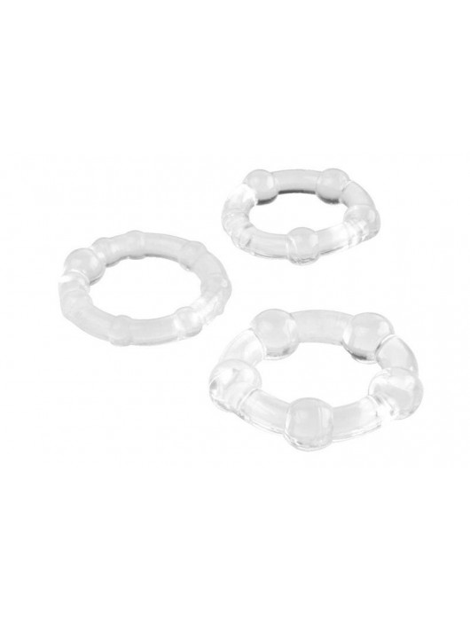 Набор из 3 прозрачных эрекционных колец с разным рельефом - A-toys - в Нижнекамске купить с доставкой
